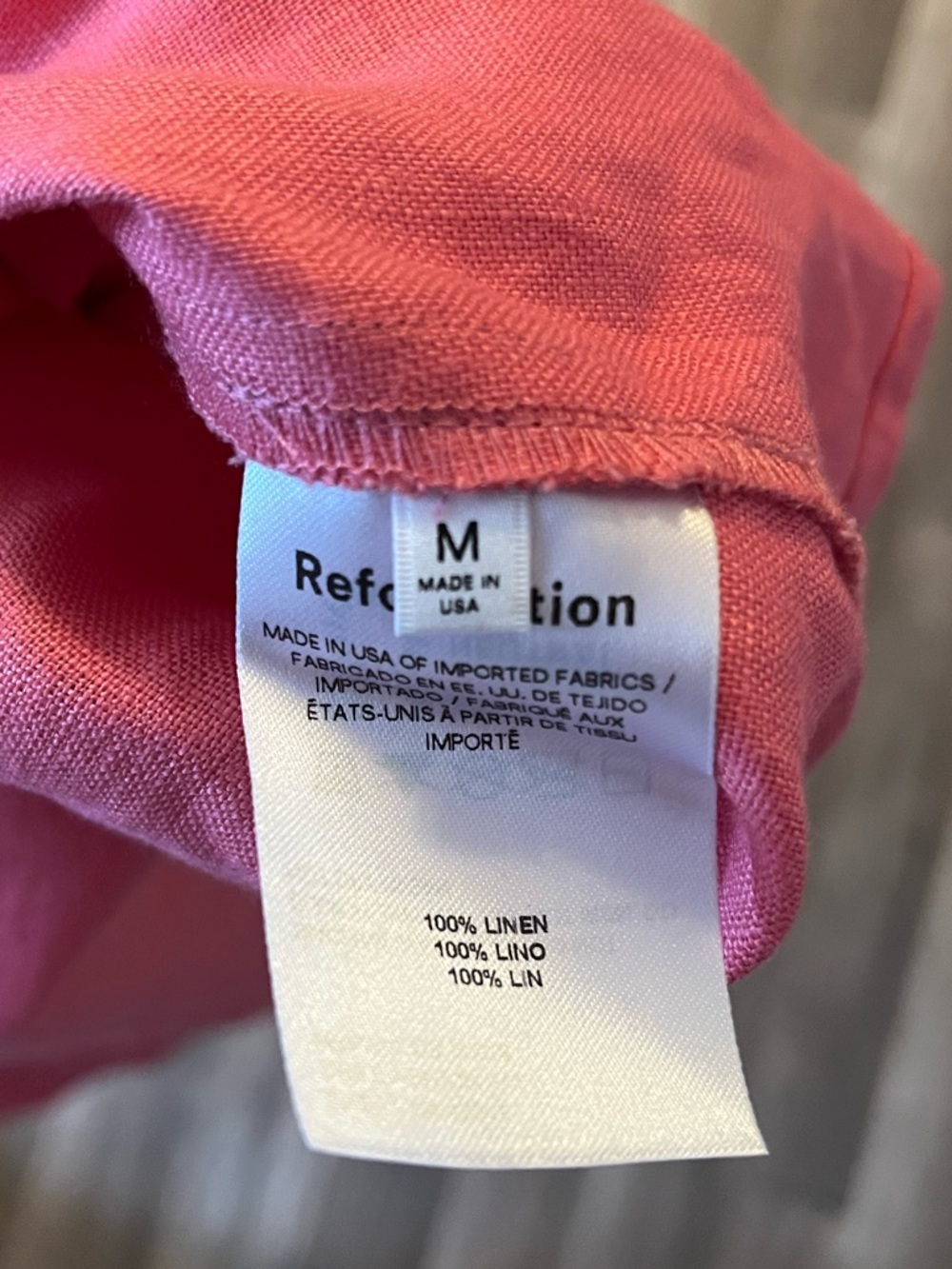 Reformation Aubree 100% Linen Mini Dress in Pink Snapdragon (Medium) - Picture 6 of 6